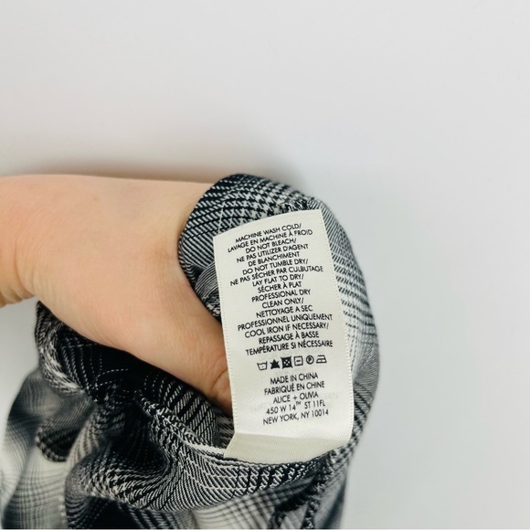 Alice + Olivia Hilaria Plaid Ruffle One Shoulder Blouse - Picture 8 of 8